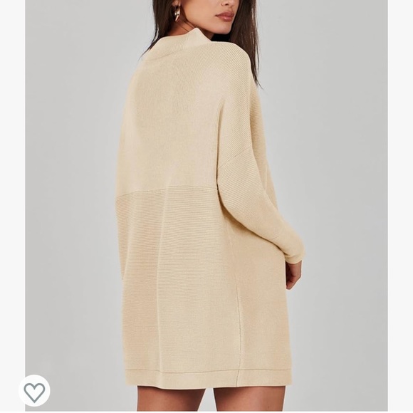 ANRABESS Women Casual Turtleneck Batwing Sleeve Oversized Ribbed Knit Sweater - Picture 3 of 6